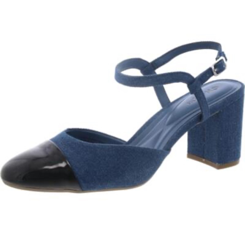 NWOT On 34th Dotti Captoe Denim Pumps
